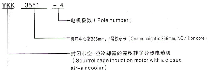 YKK系列(H355-1000)高压JR115-8三相异步电机西安泰富西玛电机型号说明